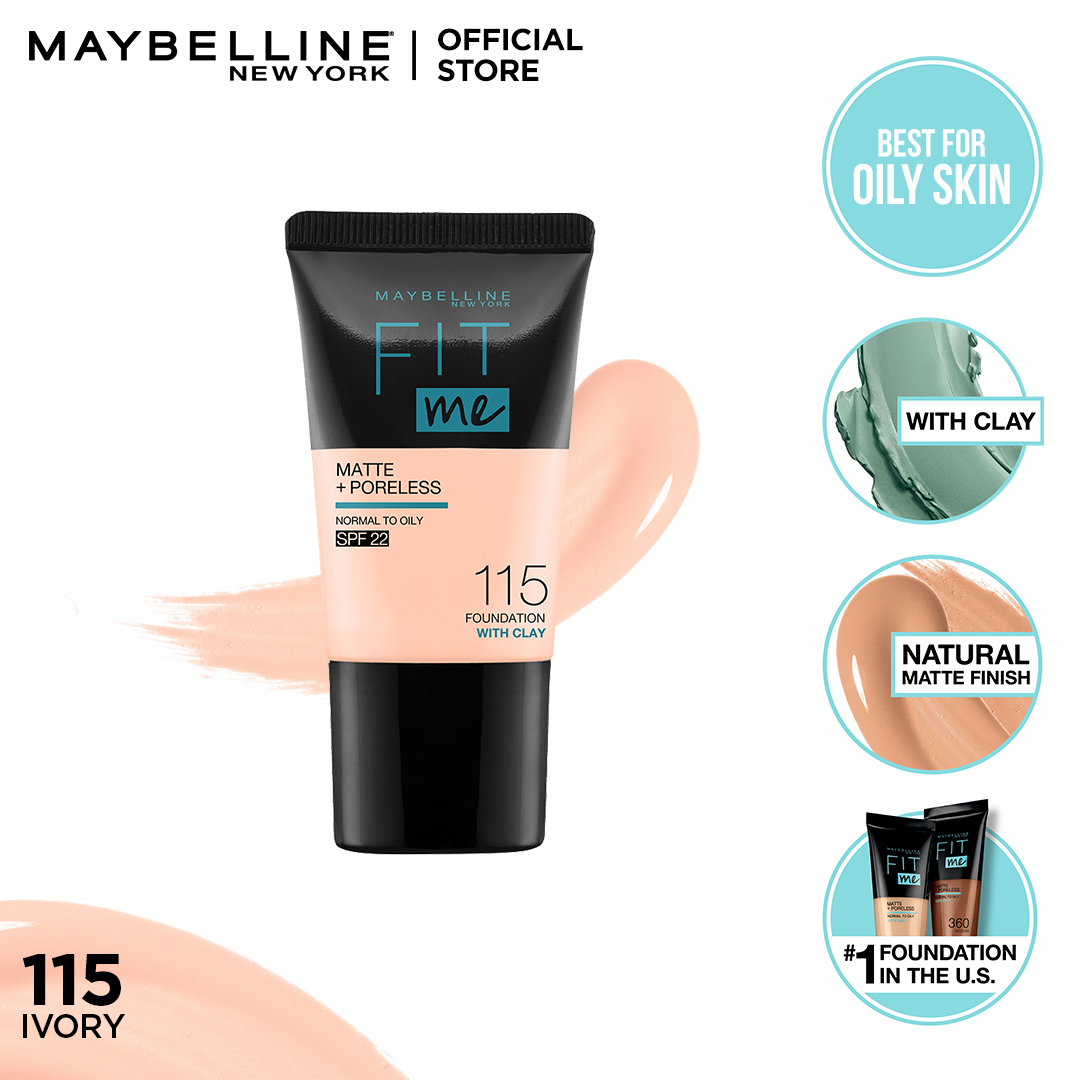 Maybelline New York Fit Me Matte & Poreless Liquid Foundation 18Ml Mini Tube - 115 Ivory - For Normal To Oily Skin