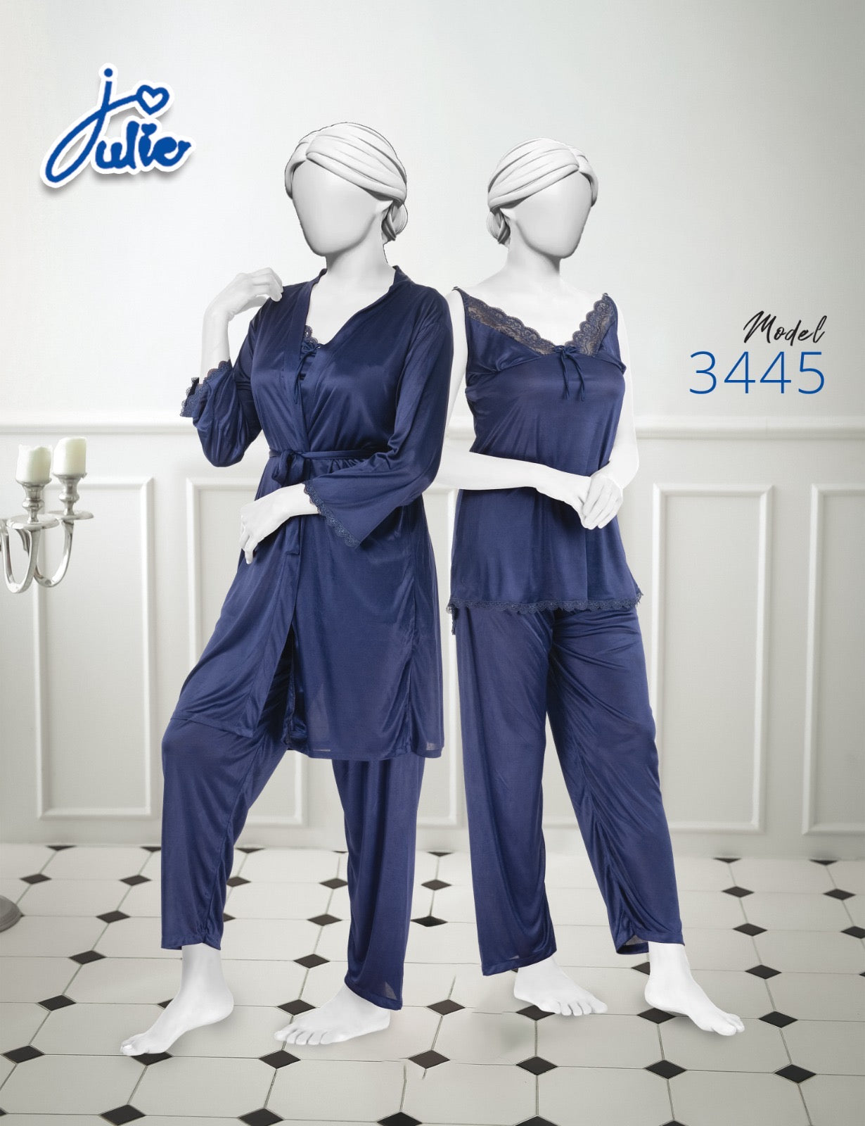 Julie 3 PCS Soft Silk Nigty