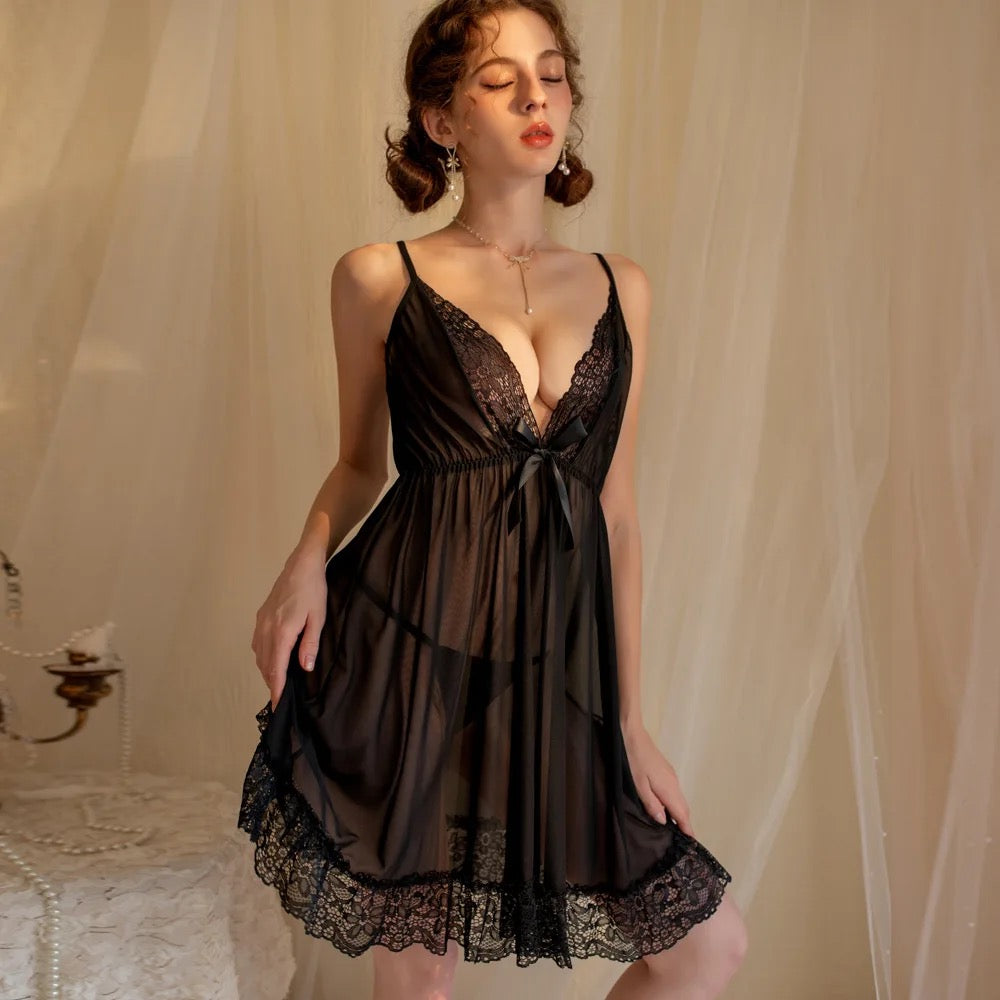Deep V Neck floral Lace Lingerie