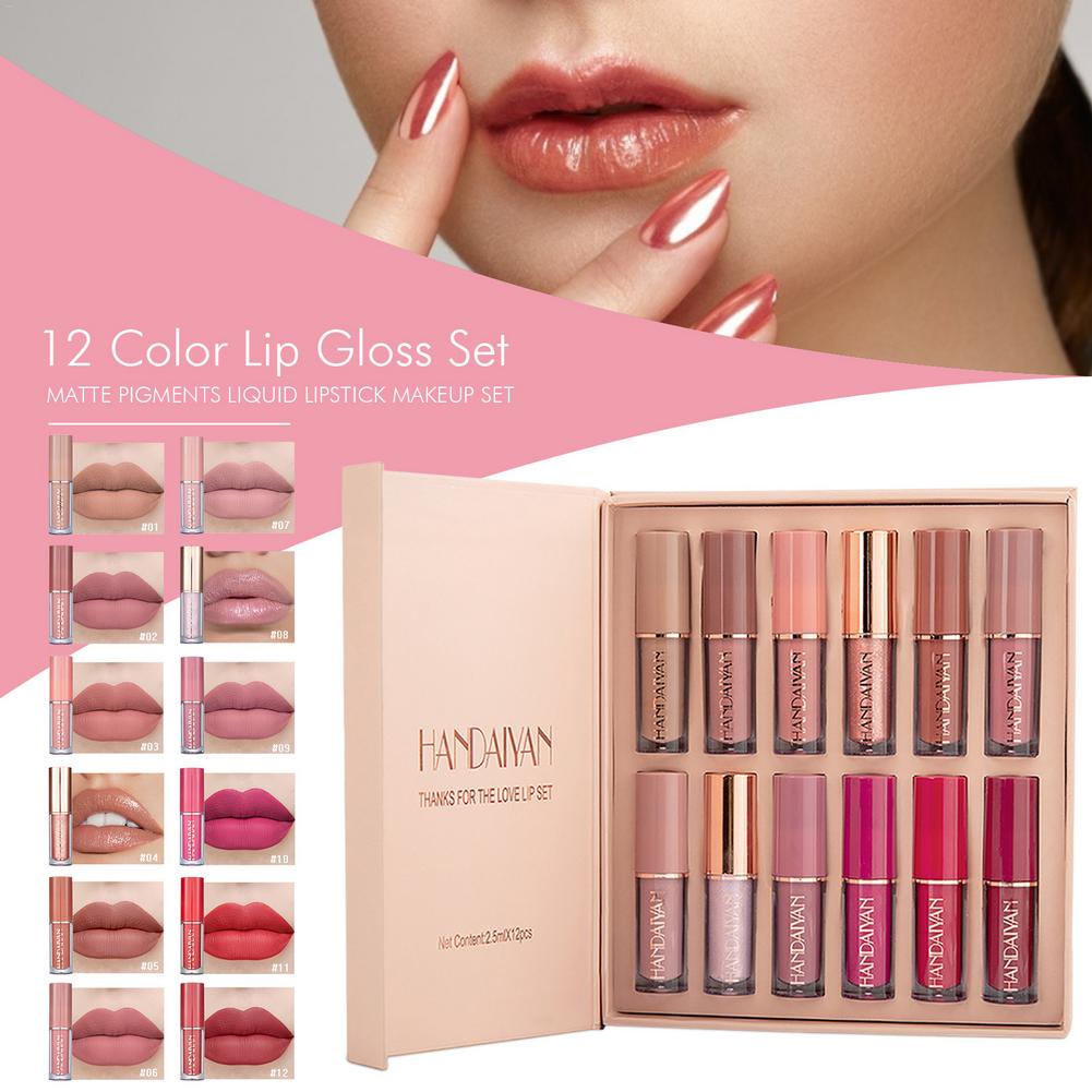 Super Glossy Lipgloss | 12 pcs Matte Liquid Lipstick Box | Nimz Fashion
