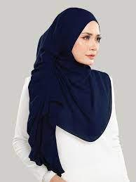 Pastel Hijaabi Navy Blue Best Quality Chiffon Hijab Georgette Hijab Breathable Soft Fabric Modesty Stylish Lightweight Instant Hijabs