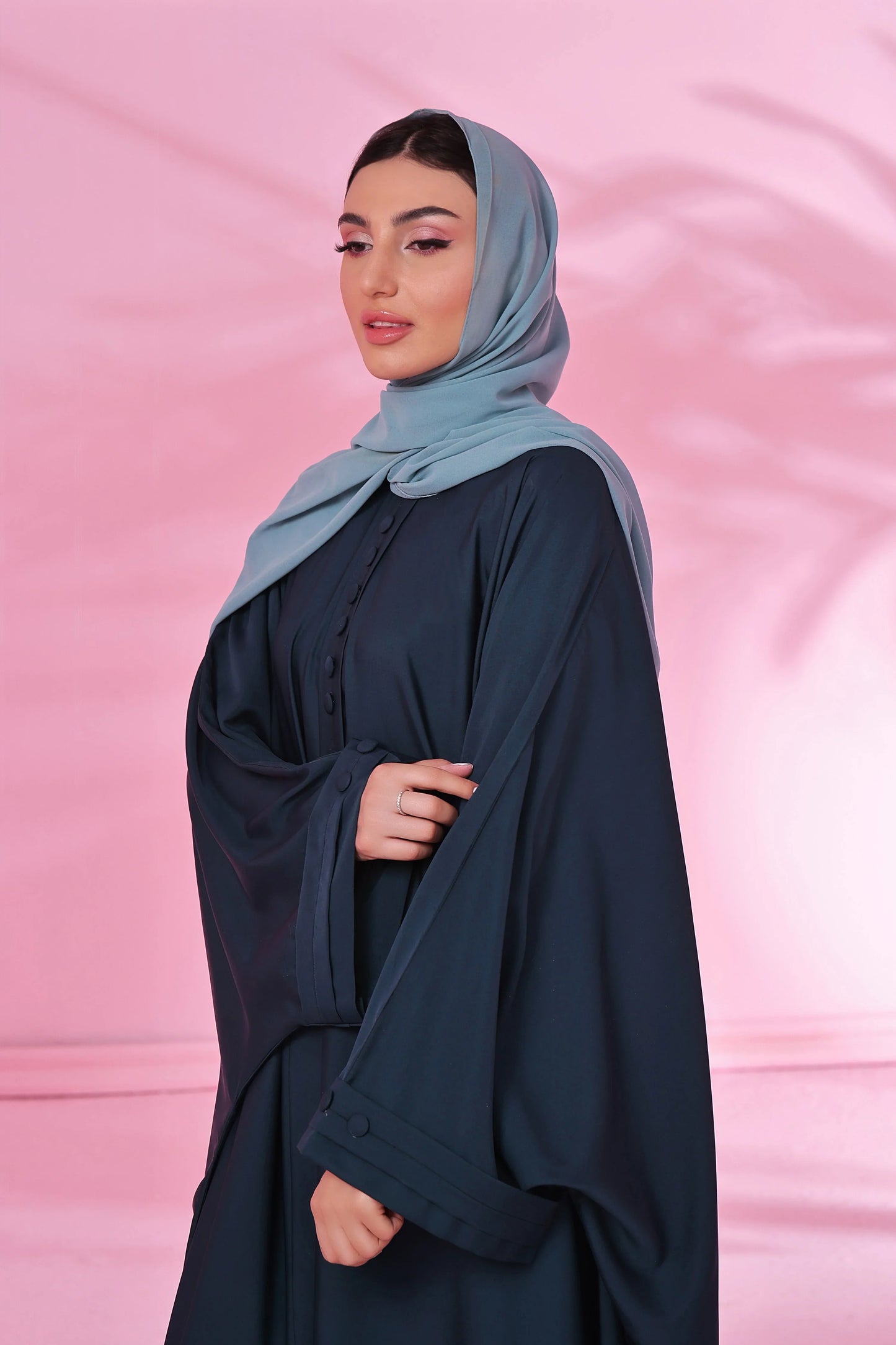 Flowy Farasha Cut Abaya - Deep Teal