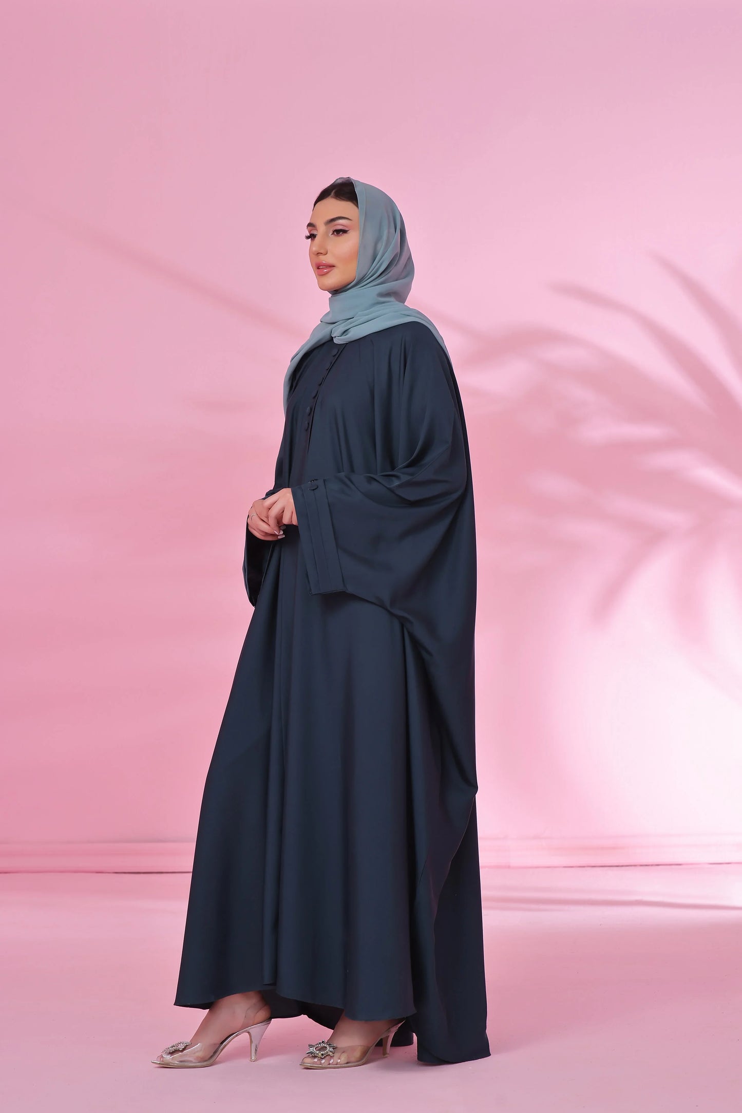 Flowy Farasha Cut Abaya - Deep Teal