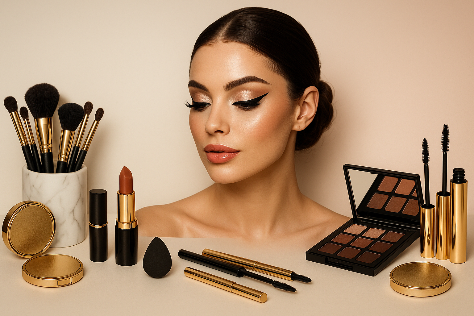 with makeup accesseries