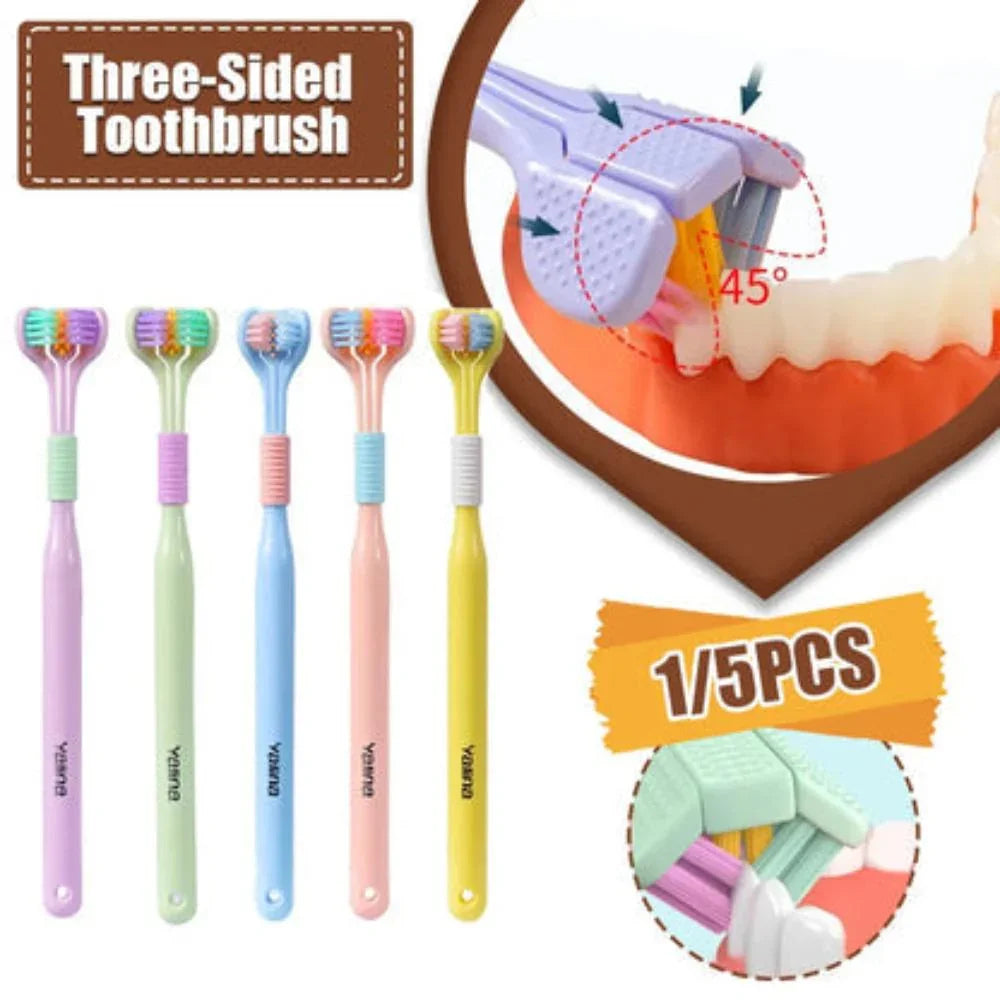 | 3-Sided Modern Toothbrush (Random Color)
