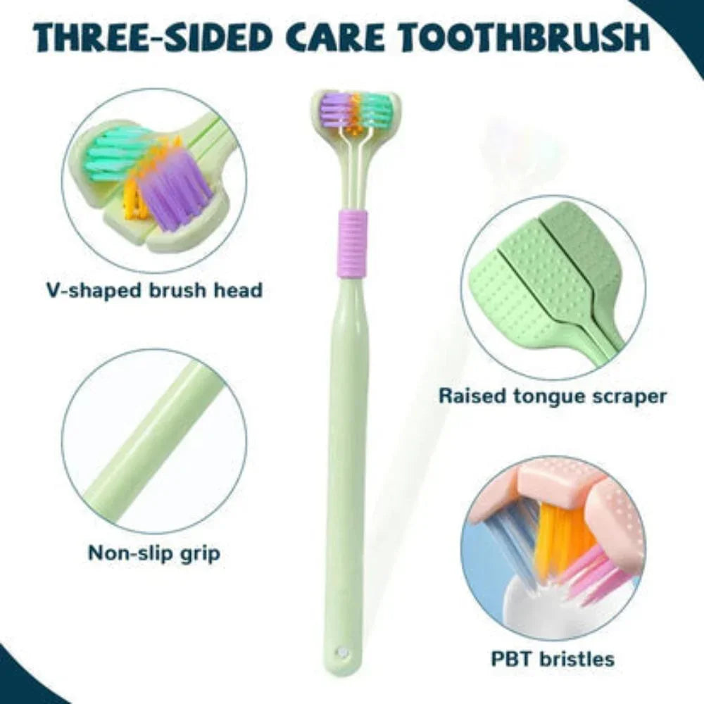 | 3-Sided Modern Toothbrush (Random Color)