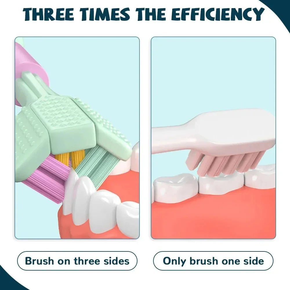 | 3-Sided Modern Toothbrush (Random Color)