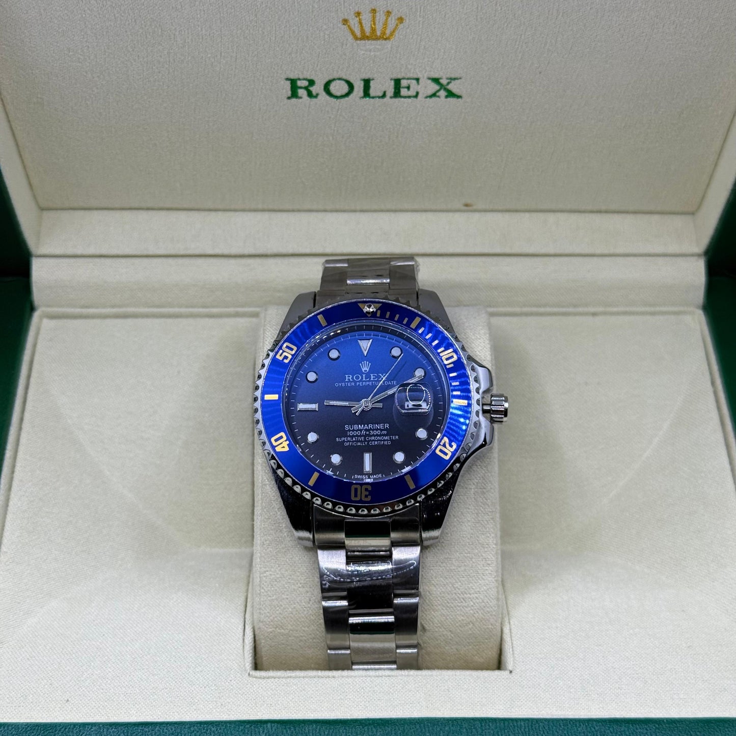 Rolex Submariner blue  rotating dial with master lock