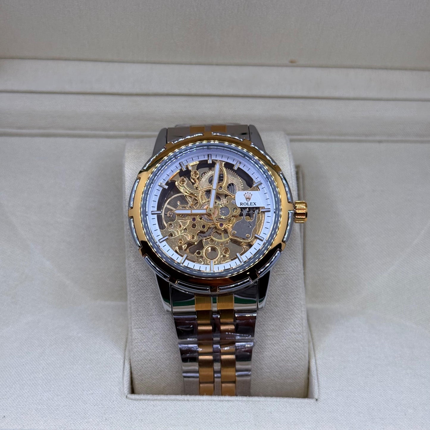 Rolex Automatic truetone with scelton golden white dial