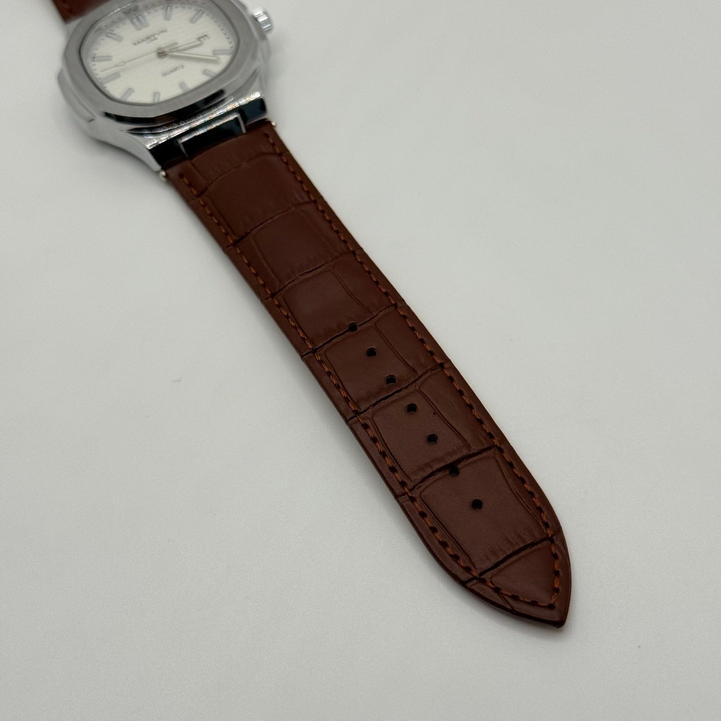 MARTIN white dial with brown  leather strap watch