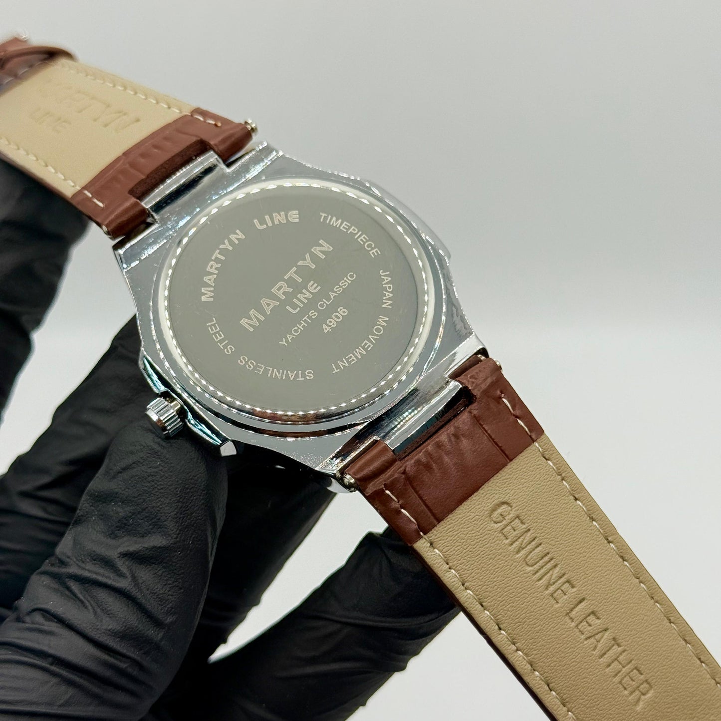 MARTIN white dial with brown  leather strap watch
