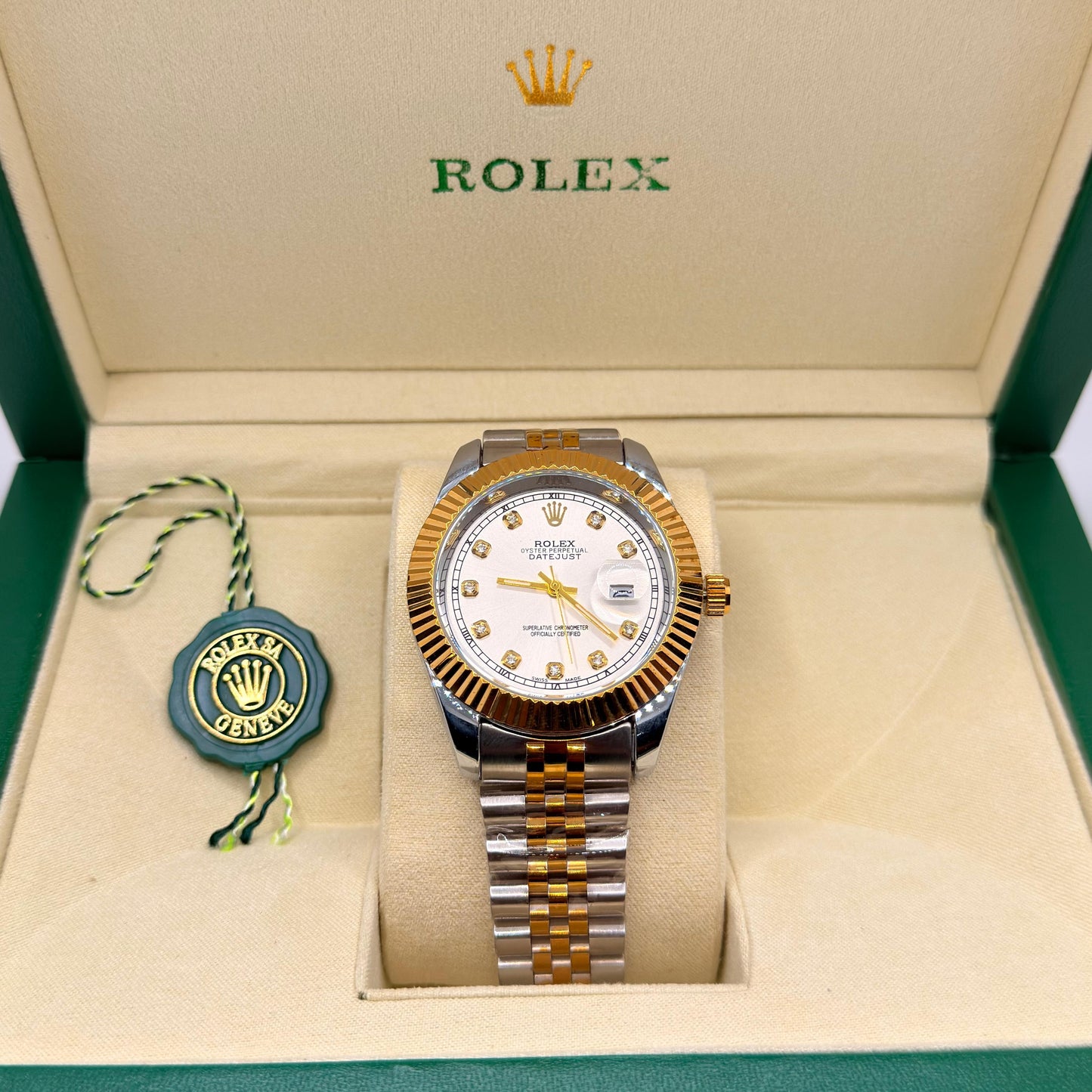 Rolex Jublie chain truetone white  dial