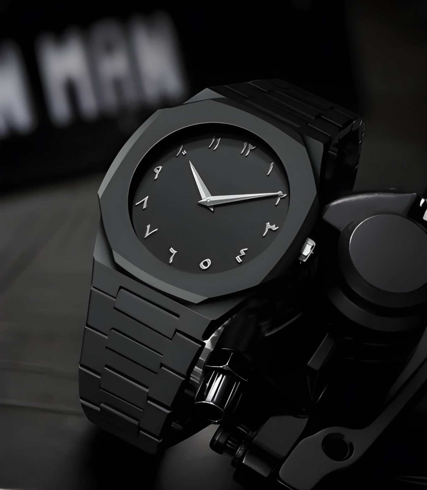 Nimz Fashion | Black Arabic Aura Premium Wristwatch